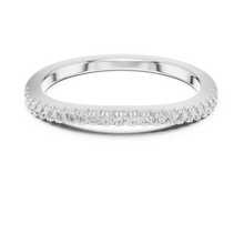 Round Moissanite Pavé Half Eternity Band in white 925 sterling silver, view 4