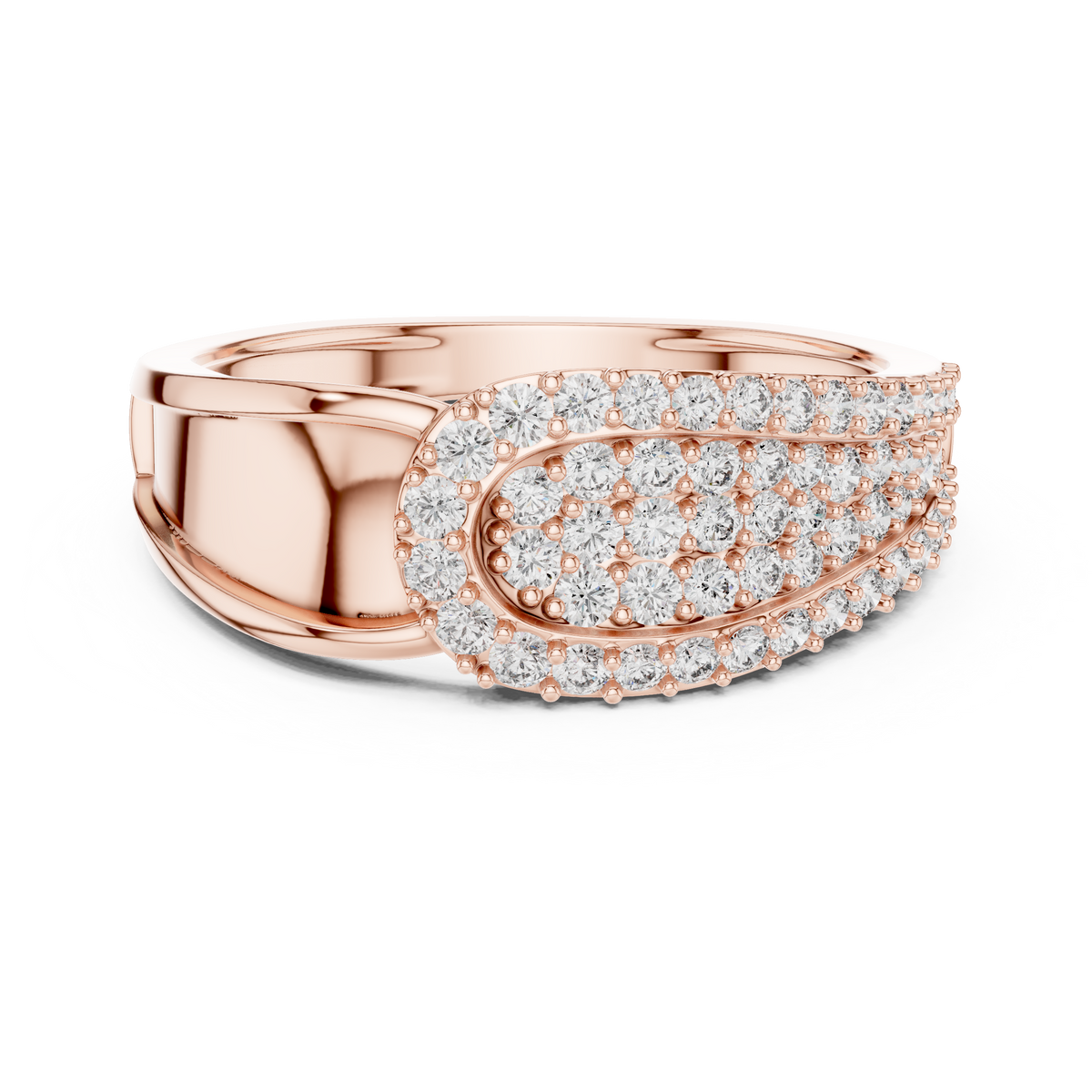 Crossover Teardrop Pavé Moissanite Ring in rose 925 sterling silver, view 4