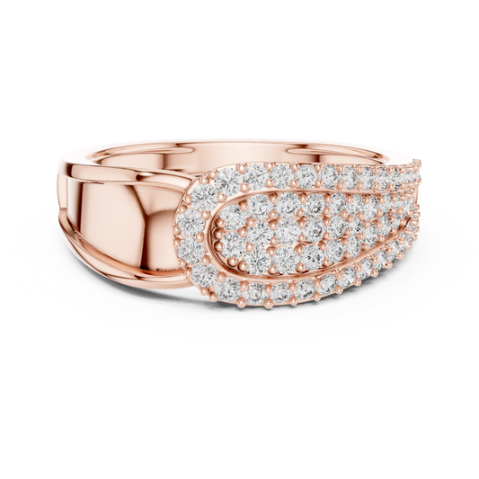 Crossover Teardrop Pavé Moissanite Ring in rose 925 sterling silver, view 4