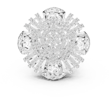 Flower Cluster Moissanite Cocktail Ring in white 925 sterling silver, view 4
