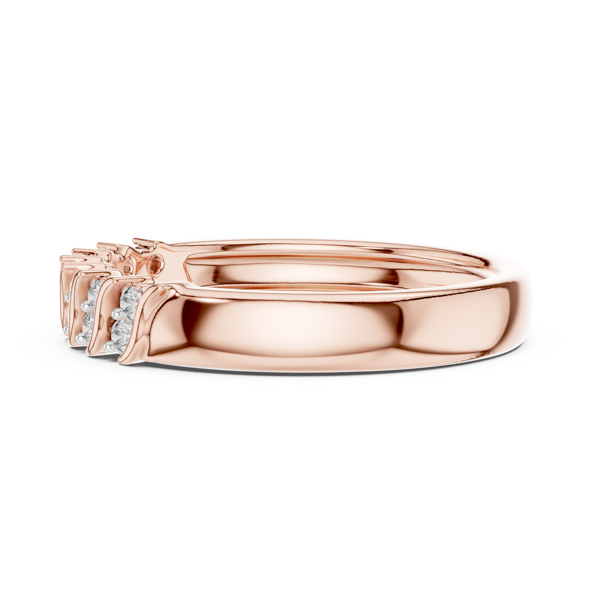 Twisted Link Moissanite Band in rose 925 sterling silver, view 3