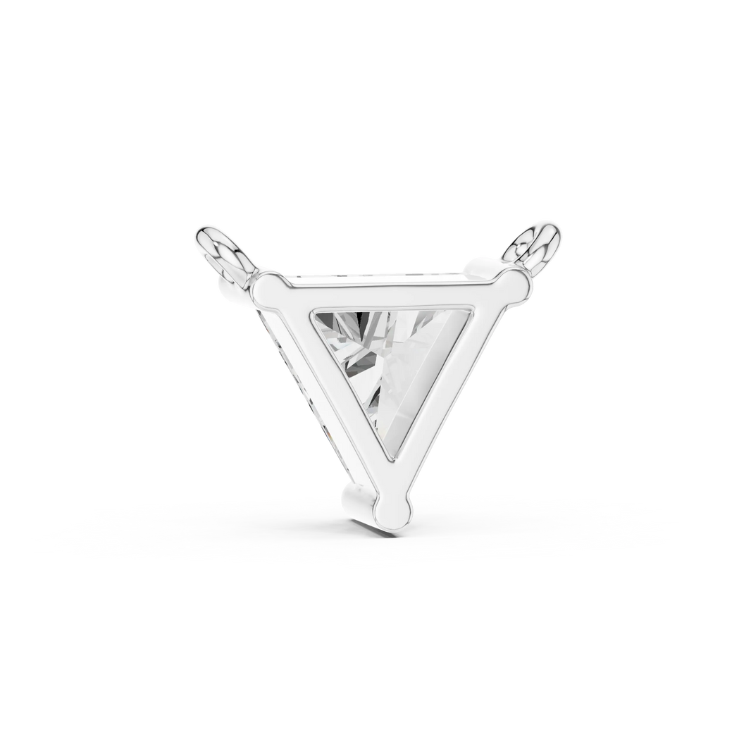 Trillion Moissanite Solitaire Pendant in white 925 sterling silver, view 4