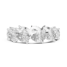Pear Moissanite Eternity Band in white 925 sterling silver, view 3