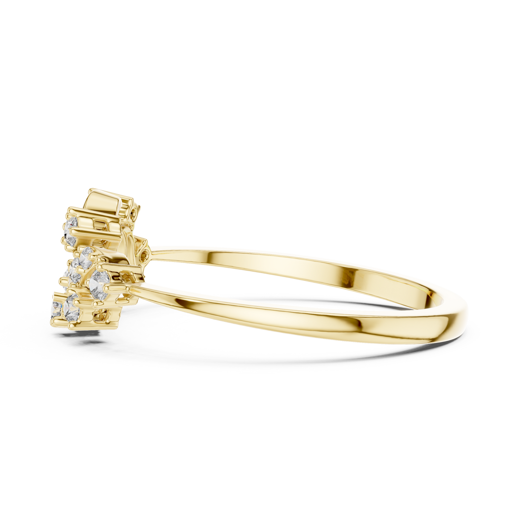 Twisted Vine Moissanite Fashion Ring in yellow 925 sterling silver, view 3