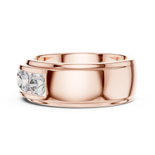 Five Stone Channel Set Moissanite Wide Band in rose 925 sterling silver, view 3