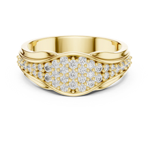 Pavé Crossover Moissanite Band in yellow 925 sterling silver, view 4