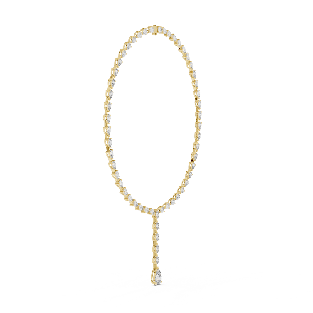 Pear Lariat Y Necklace in yellow 925 sterling silver, view 3