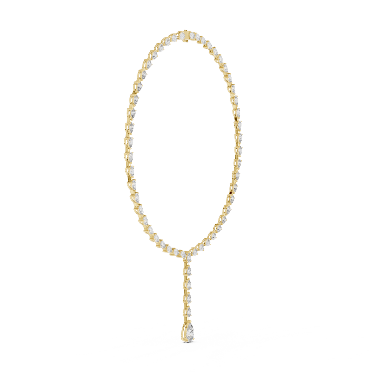 Pear Lariat Y Necklace in yellow 925 sterling silver, view 3