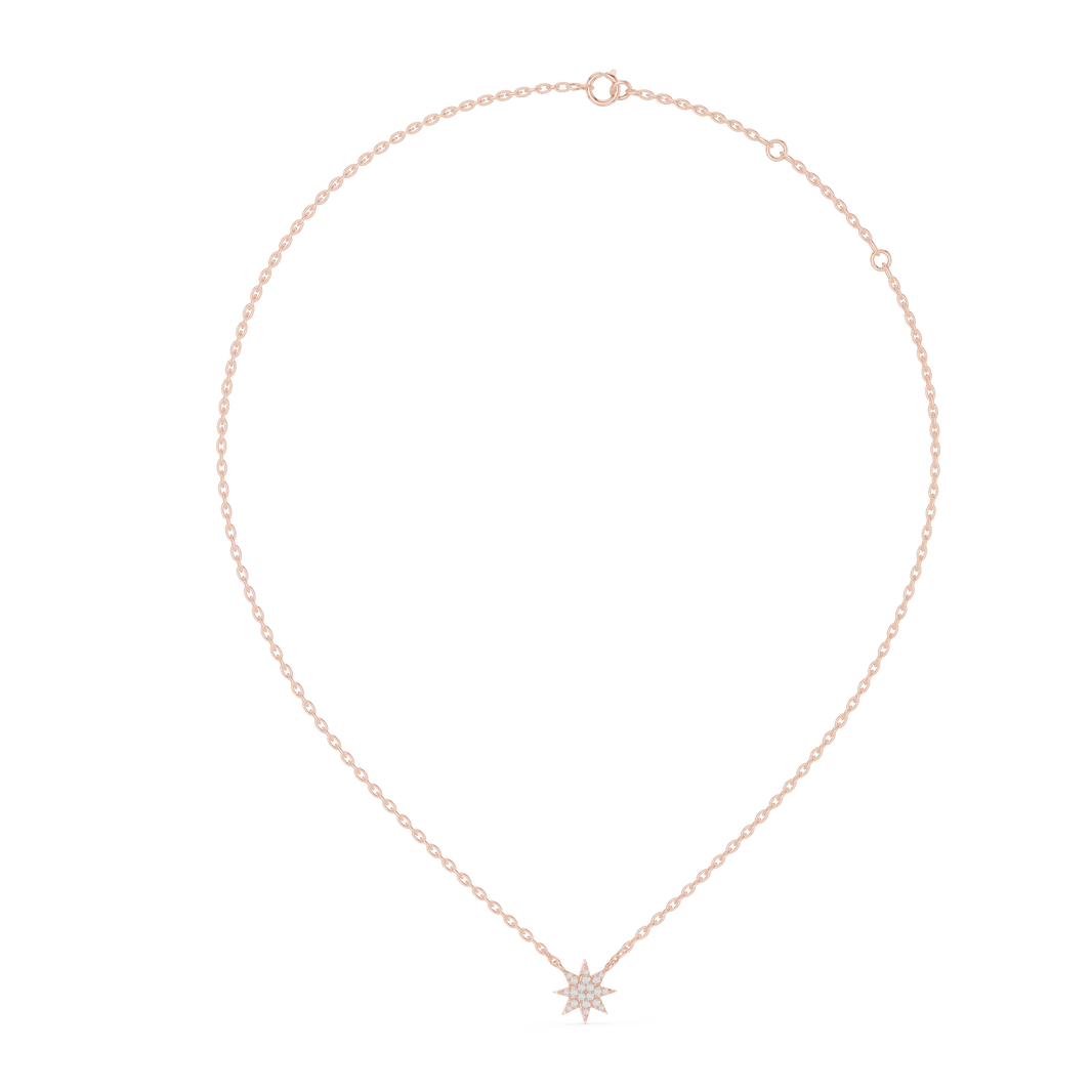 Starburst Pavé Moissanite Pendant in rose 925 sterling silver, view 1