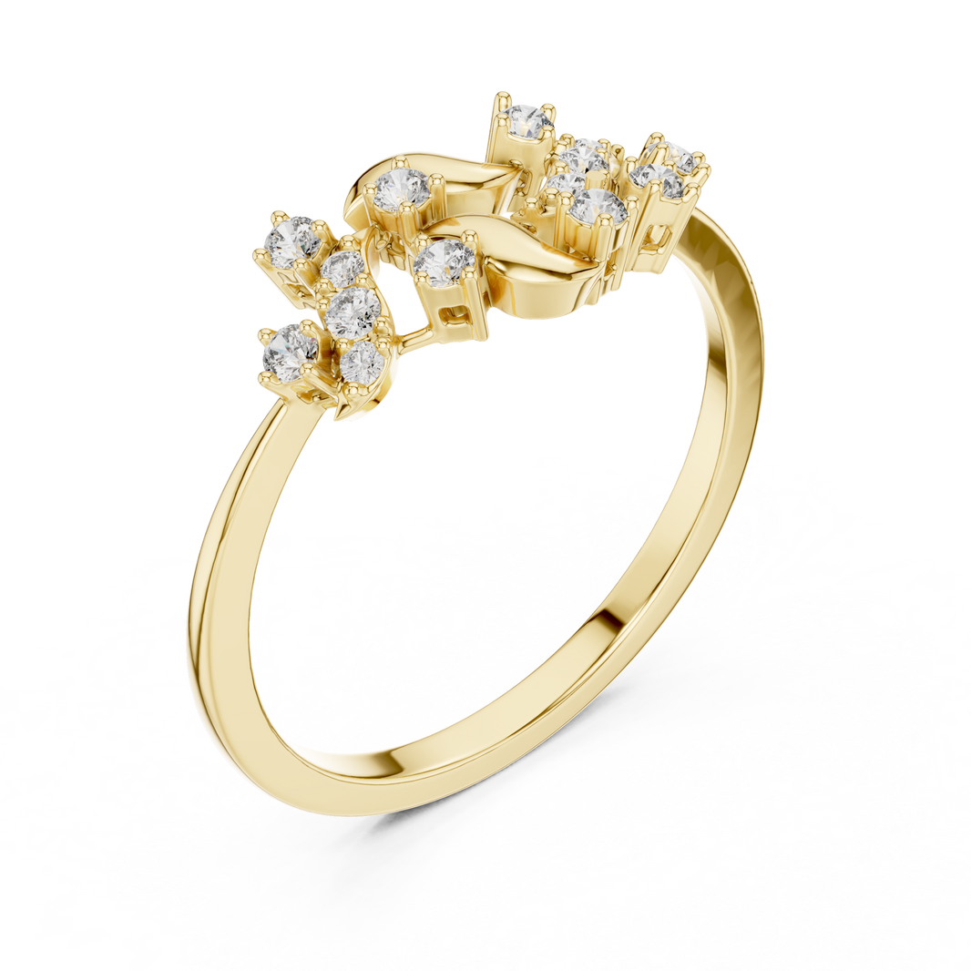 Twisted Vine Moissanite Fashion Ring in yellow 925 sterling silver, view 2