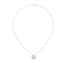 Pavé Hexagon Moissanite Pendant in yellow 925 sterling silver, view 1