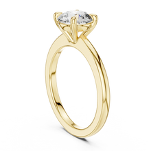 Round Solitaire Moissanite Engagement Ring in yellow 925 sterling silver, view 1
