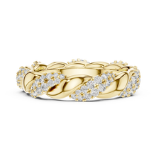 Twisted Rope Pavé Moissanite Eternity Band in yellow 925 sterling silver, view 3