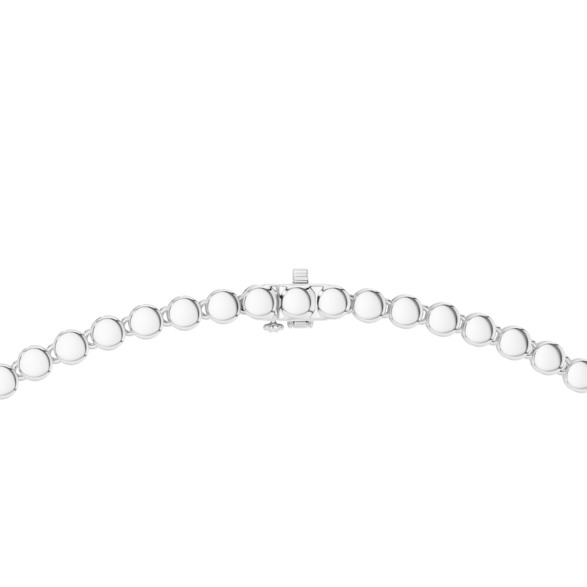 Graduated Round Necklace with Pear Cluster Drop in white 925 sterling silver, view 4
