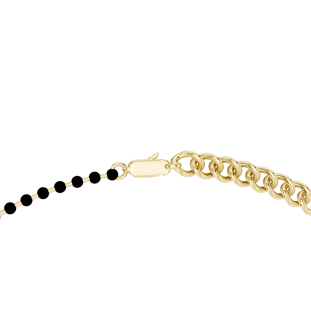 Bezel Station Bead Chain Necklace in yellow 925 sterling silver, view 4