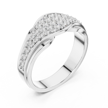Pavé Crossover Moissanite Band in white 925 sterling silver, view 2