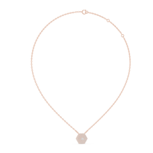 Pavé Hexagon Moissanite Pendant in rose 925 sterling silver, view 1