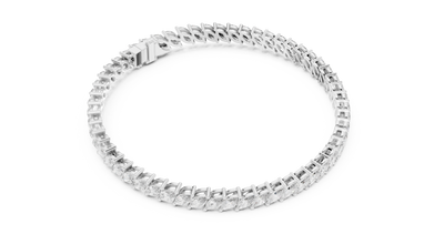 Marquise Moissanite Tennis Bracelet in white 925 sterling silver, view 3