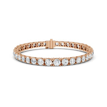 Graduated Round Moissanite Tennis Bracelet in rose 925 sterling silver, view 4