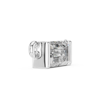 East-West Baguette Moissanite Bar Pendant in white 925 sterling silver, view 3