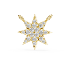 Starburst Pavé Moissanite Pendant in yellow 925 sterling silver, view 2