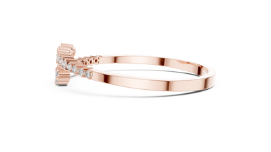 Graduated Round Moissanite Bypass Bangle in rose 925 sterling silver, view 4