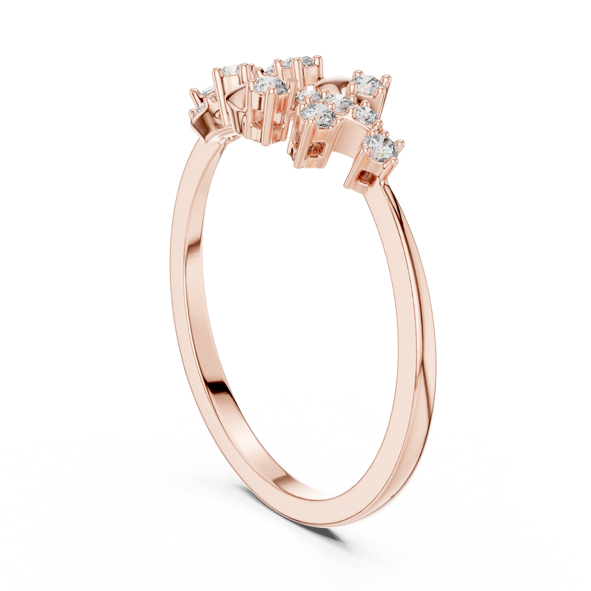 Twisted Vine Moissanite Fashion Ring in rose 925 sterling silver, view 1