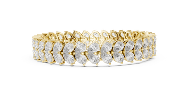 Pear Cluster Moissanite Statement Bracelet in yellow 925 sterling silver, view 4
