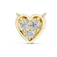 Heart Three Stone Moissanite Pendant in yellow 925 sterling silver, view 2