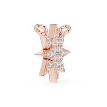 Starburst Pavé Moissanite Pendant in rose 925 sterling silver, view 3