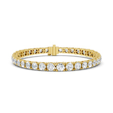 Graduated Round Moissanite Tennis Bracelet in yellow 925 sterling silver, view 1