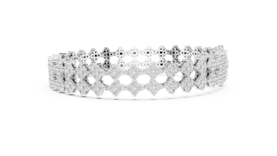 Cross Cluster Moissanite Tennis Bracelet in white 925 sterling silver, view 4