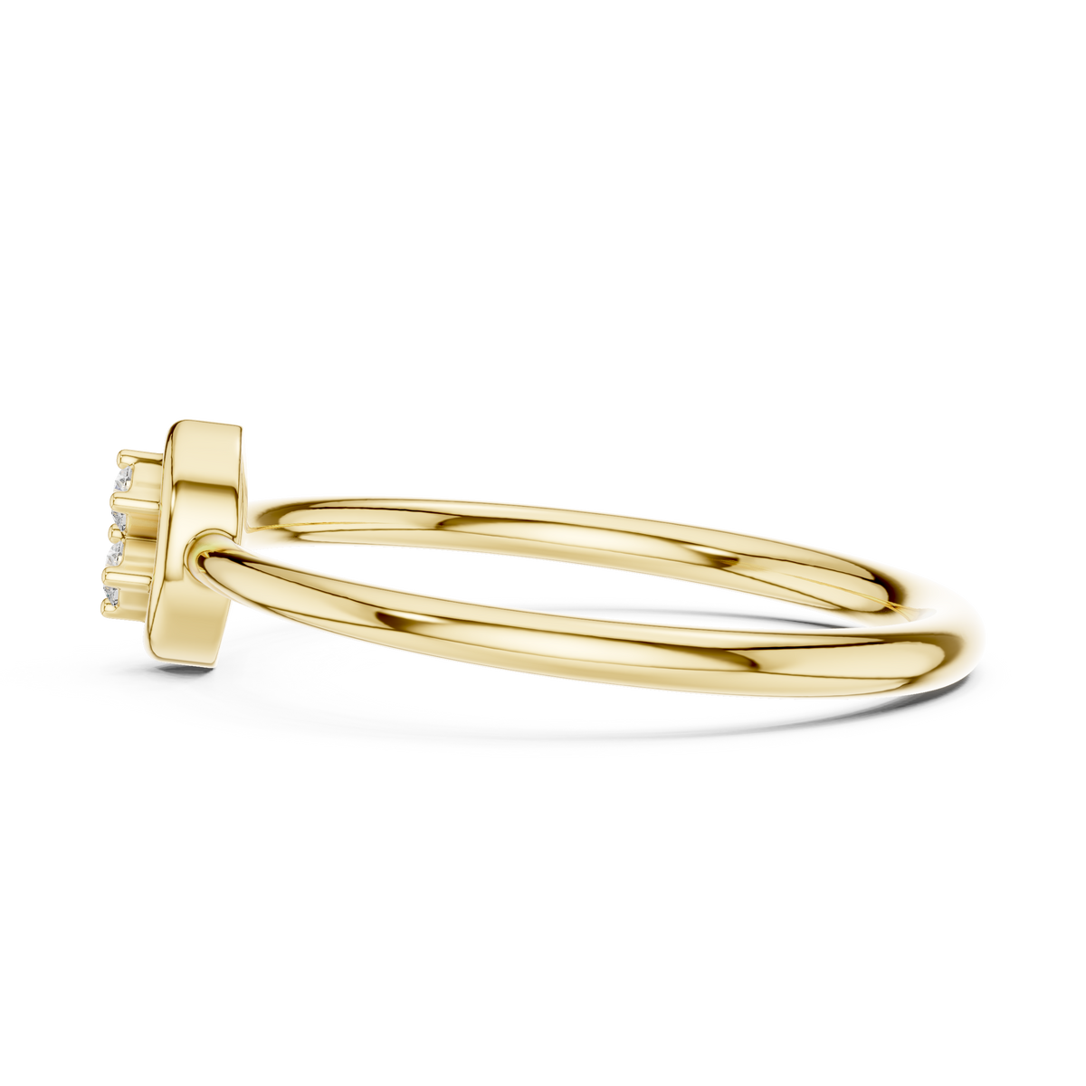 Duo Marquise Frame Moissanite Ring in yellow 925 sterling silver, view 3