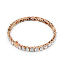 Graduated Round Moissanite Tennis Bracelet in rose 925 sterling silver, view 3