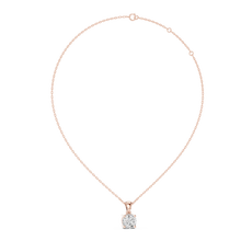 Round Solitaire Moissanite Pendant in rose 925 sterling silver, view 1