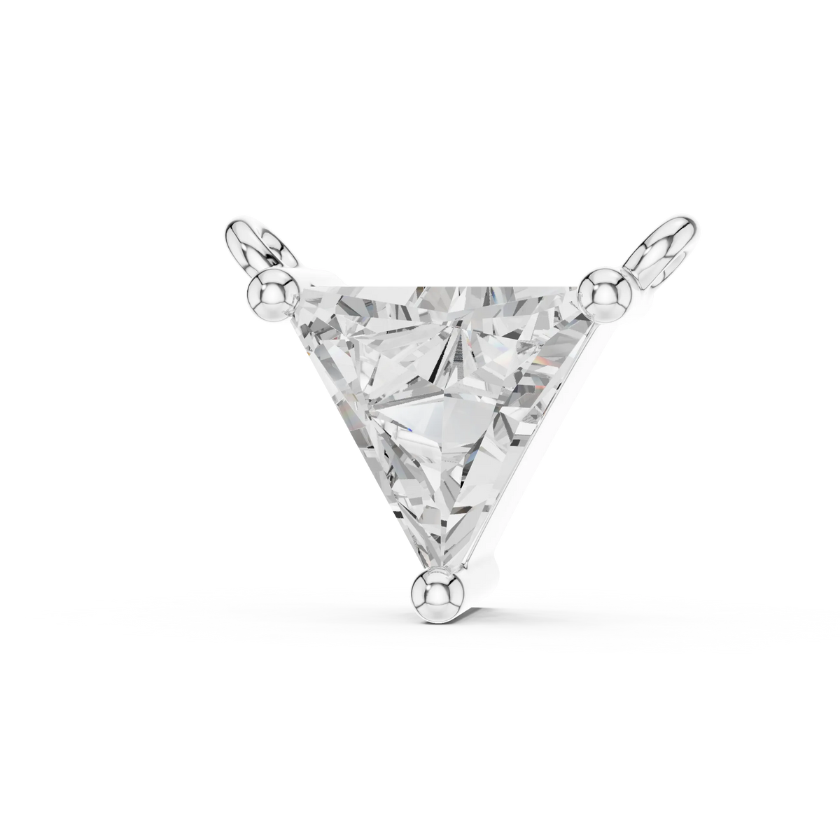 Trillion Moissanite Solitaire Pendant in white 925 sterling silver, view 2