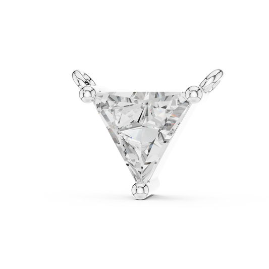 Trillion Moissanite Solitaire Pendant in white 925 sterling silver, view 2