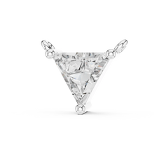 Trillion Moissanite Solitaire Pendant in white 925 sterling silver, view 2