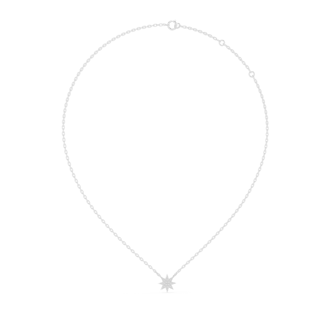 Starburst Pavé Moissanite Pendant in white 925 sterling silver, view 1