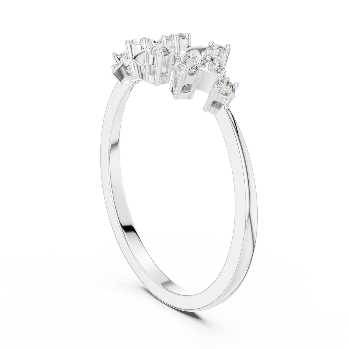 Twisted Vine Moissanite Fashion Ring in white 925 sterling silver, view 1