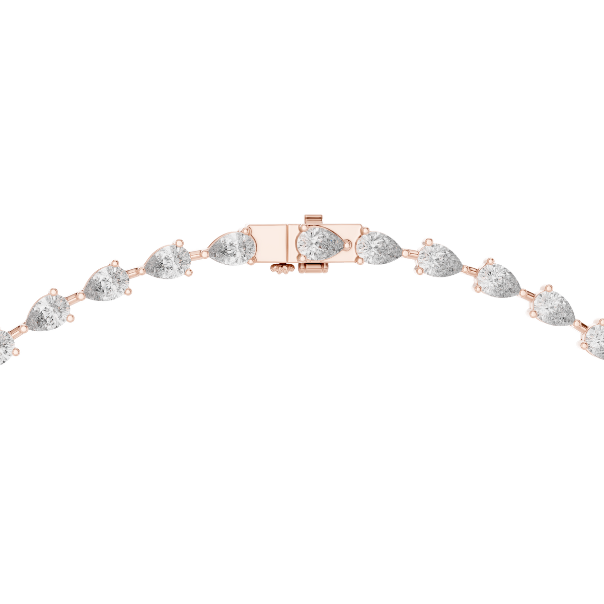 Pear Lariat Y Necklace in rose 925 sterling silver, view 4