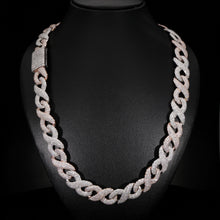 16MM Two Tone Rose and white Gold Infinity Chain