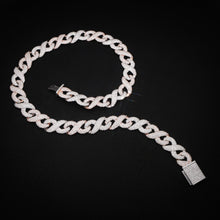 16MM Two Tone Rose and white Gold Infinity Chain