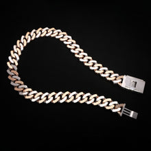 24MM ROSE & WHITE GOLD Royal Clash Square Cuban Chain