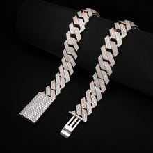 24MM ROSE & WHITE GOLD Royal Clash Square Cuban Chain