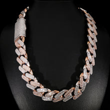 22 MM ROSE & WHITE GOLD Twin Flame Cuban Chain