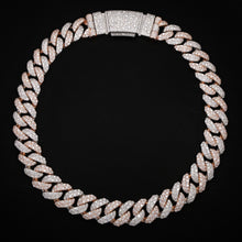 24MM flooded VVS rose gold & white gold cuban with mossic setting