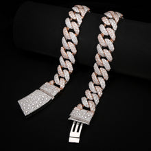 24MM flooded VVS rose gold & white gold cuban with mossic setting