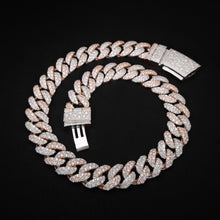 24MM flooded VVS rose gold & white gold cuban with mossic setting