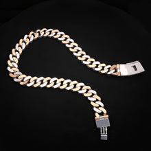 24MM flooded VVS rose gold & white gold cuban with mossic setting